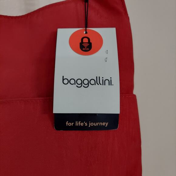 Baggallini Red Zipper Travel RFID Protected Lightweight Crossbody Bag NWT - Picture 8 of 13